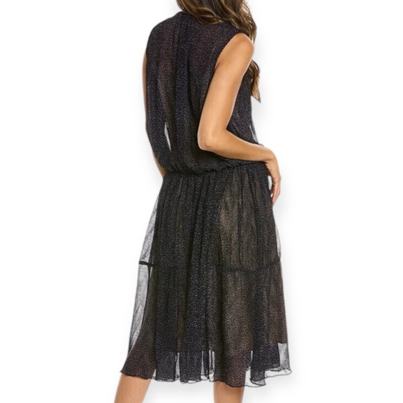 VINCE Starry Dot Dress NWT size L Whimsigoth Sheer Tiered Mini Dress Fairy - Picture 4 of 12